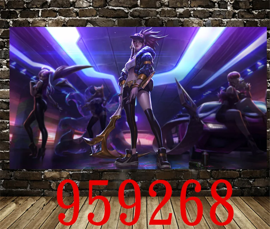 Игровой постер Лига Легенд холст картина маслом аниме живая комната Настенная