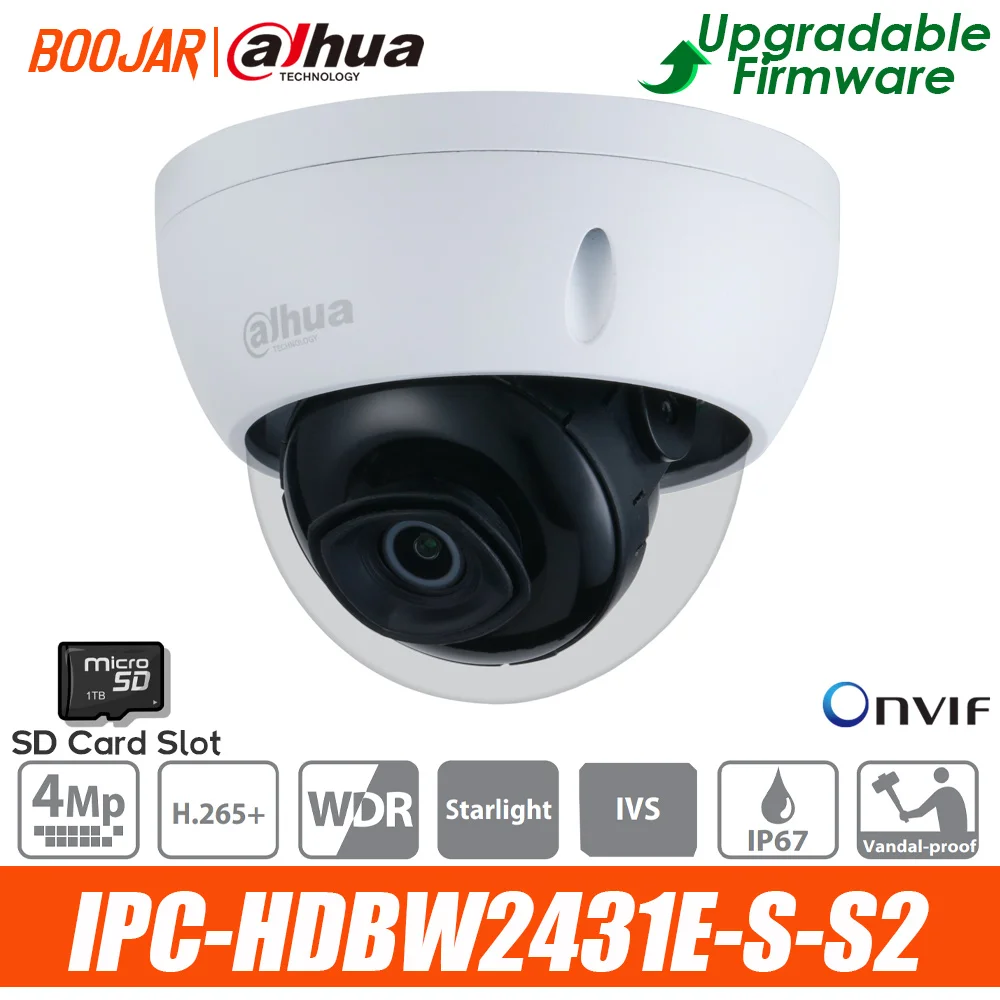 IP камера Dahua IPC HDBW2431E S S2 4 МП инфракрасная купольная сетевая мини POE starlight