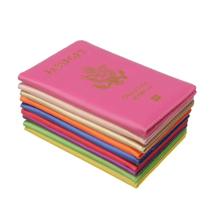 

New fashion American PU leather Passport Cover Women Passport holder Brand USA Wallet Covers for Passports