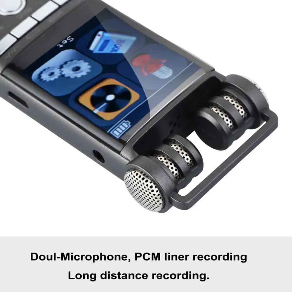 

Professional Voice Activated Digital Audio Recorder 16GB 8GB USB Pen Non-Stop 100hr Recording PCM 1536Kbps External Microphone