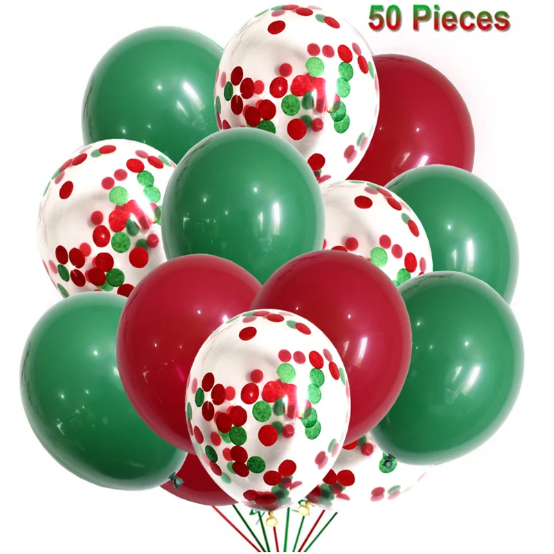 

50 шт., зеленые шары с конфетти