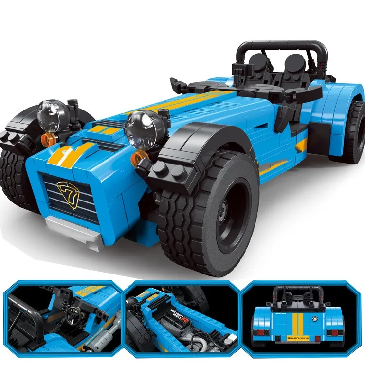 

8612 ideas Series Racers Caterham Seven 620R Sports Car And F430 Sports Model Toys Blocks Brick children Birthday Gifts