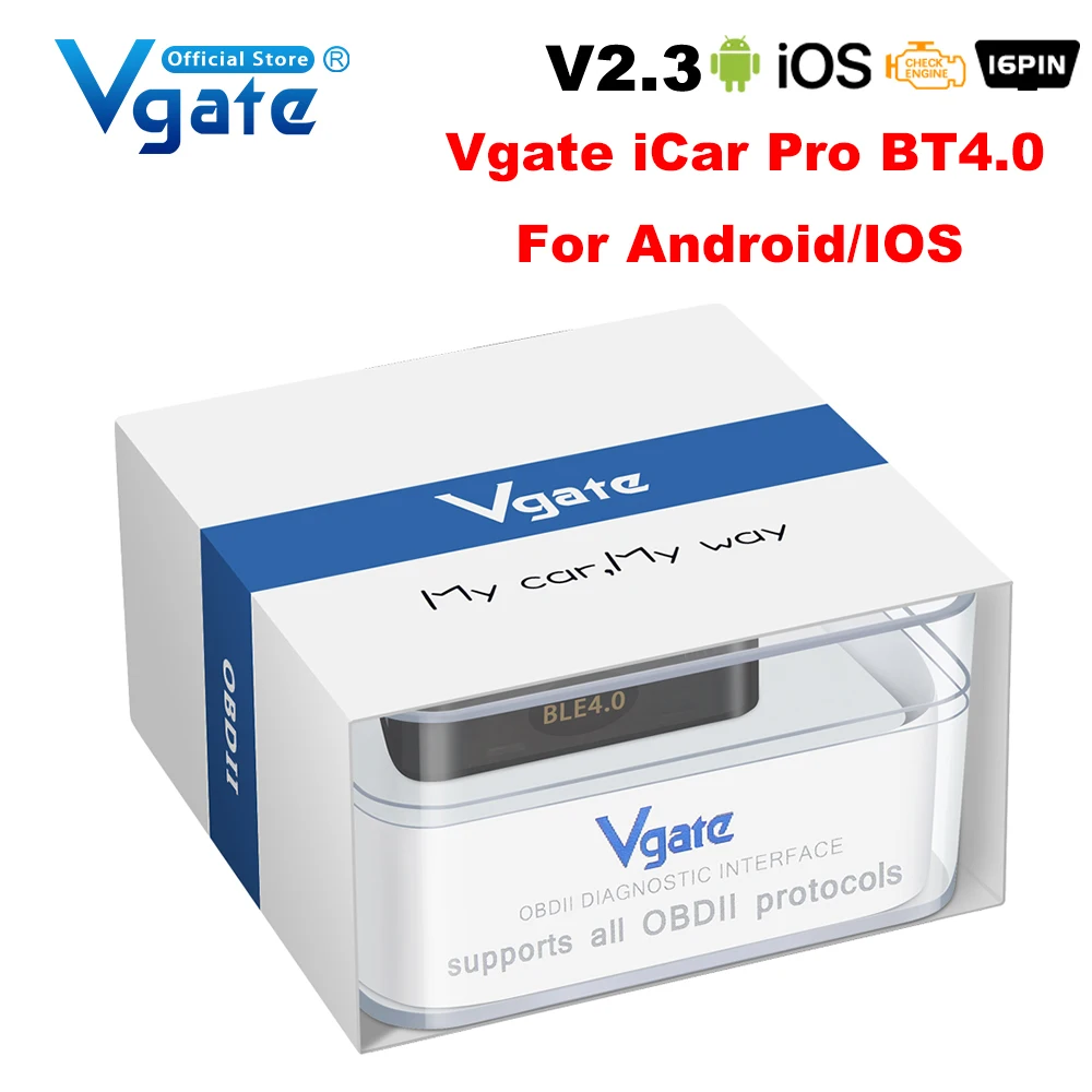 

Vgate ELM327 v2.3 iCar Pro obd2 Bluetooth 4.0 для Android/IOS OBD 2 iCar2 Автомобильный диагностический сканер Адаптер OBDII Автоматический считыватель кодов