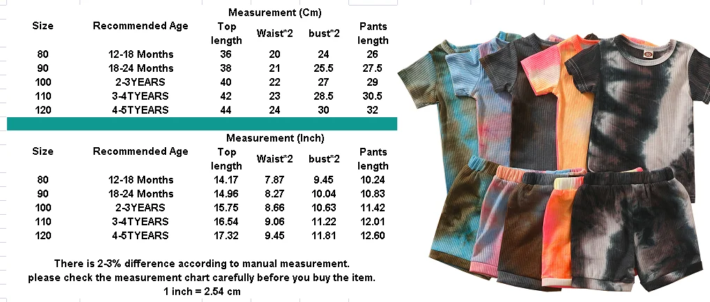 

Infant Boy Clothes Set Newborn Baby Girls Boys Ribbed Clothes Sets Long Sleeve T-shirt+ Elastic Shorts 2Pcs Tie Dyeing Outfits