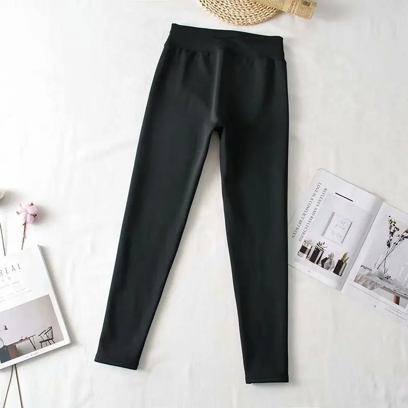 

Autumn/Winter Women Leggings Oversize 2020 Fashion Warm Solid Casual Matte Fabric High Waist Thick Fleece Leggings