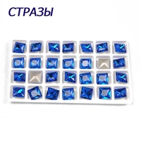 ctpa3bi charms blue crystal rhinestones glass sew on diamond clothes pointback rhinestone with claws diy garments accessories