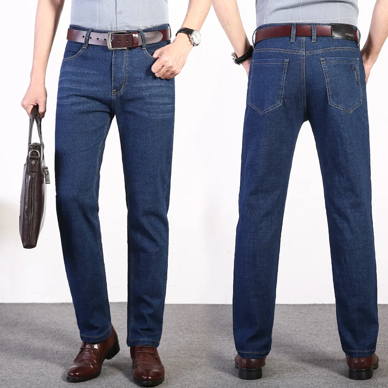 

Brand New High Quality Casual Slim Solid Color Men's Jeans Men's Cotton Denim Straight Gray Jean Size 28-40
