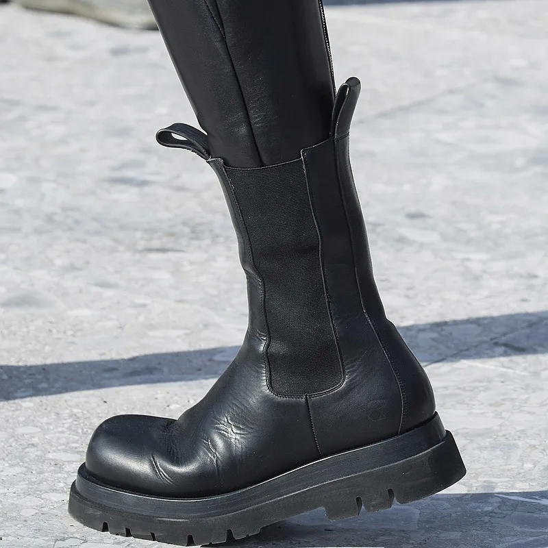 Женские ботинки Челси Ботильоны на платформе и толстом каблуке Botas Mujer короткие