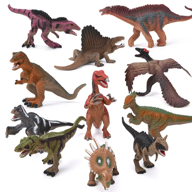 Однотонная детская модель животного тираннозавр трицератопс пластиковый