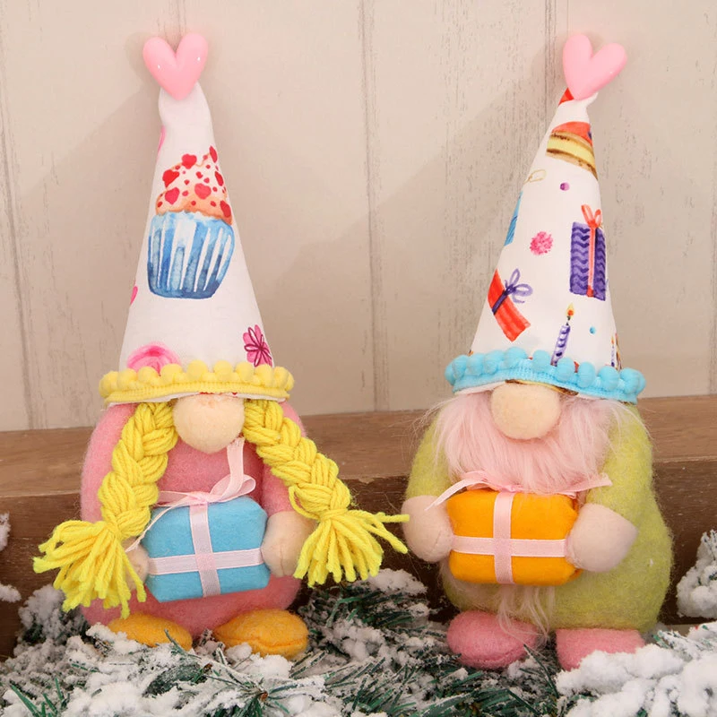 Милая плюшевая кукла гнома без лица, реквизит вечерние с капюшоном, кукла для дома, настольные гномы, Декор для дома HANW88