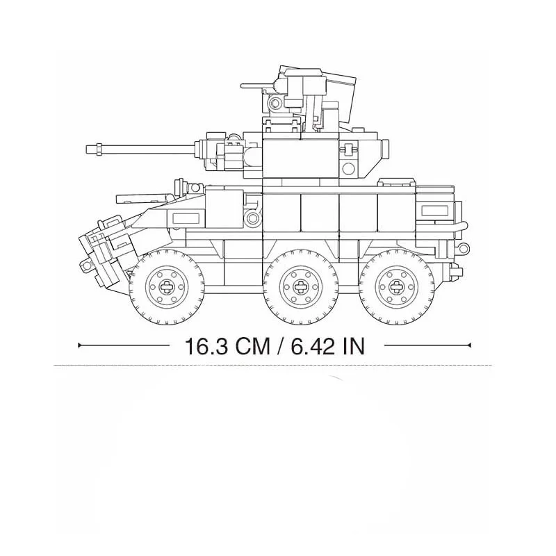 Военная серия французский EBRC колесный боевой автомобиль модель DIY аксессуары