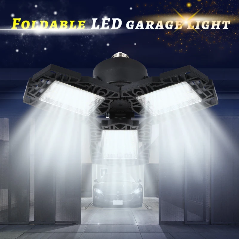 

Industrial lighting Bright Garage Light LED Lamp E27 LED Bulb 60W Three Leaf Deformation Lamp For Workshop Warehouse Factory Gym