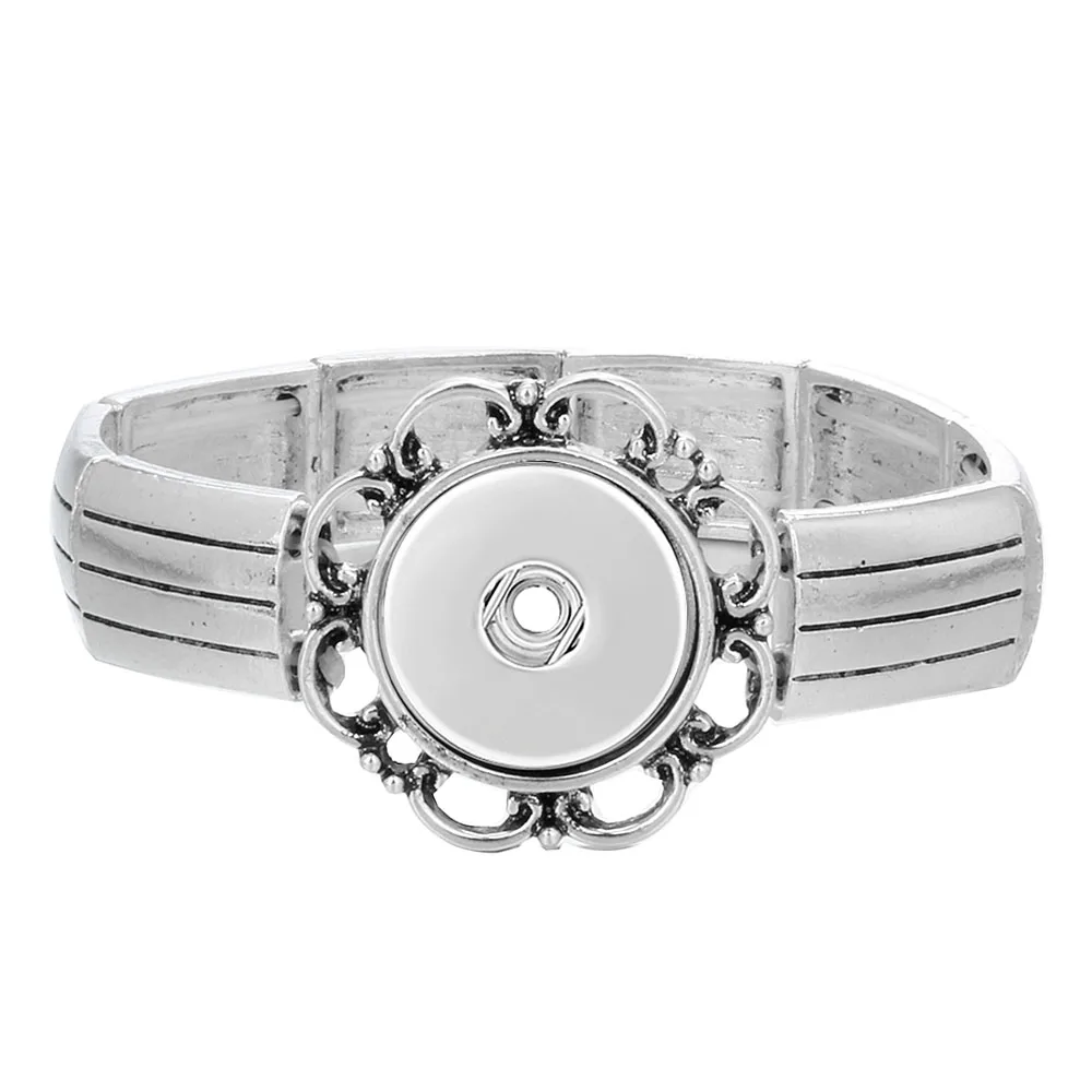 Новый защелкивающийся браслет эластичный с украшением в виде кнопки