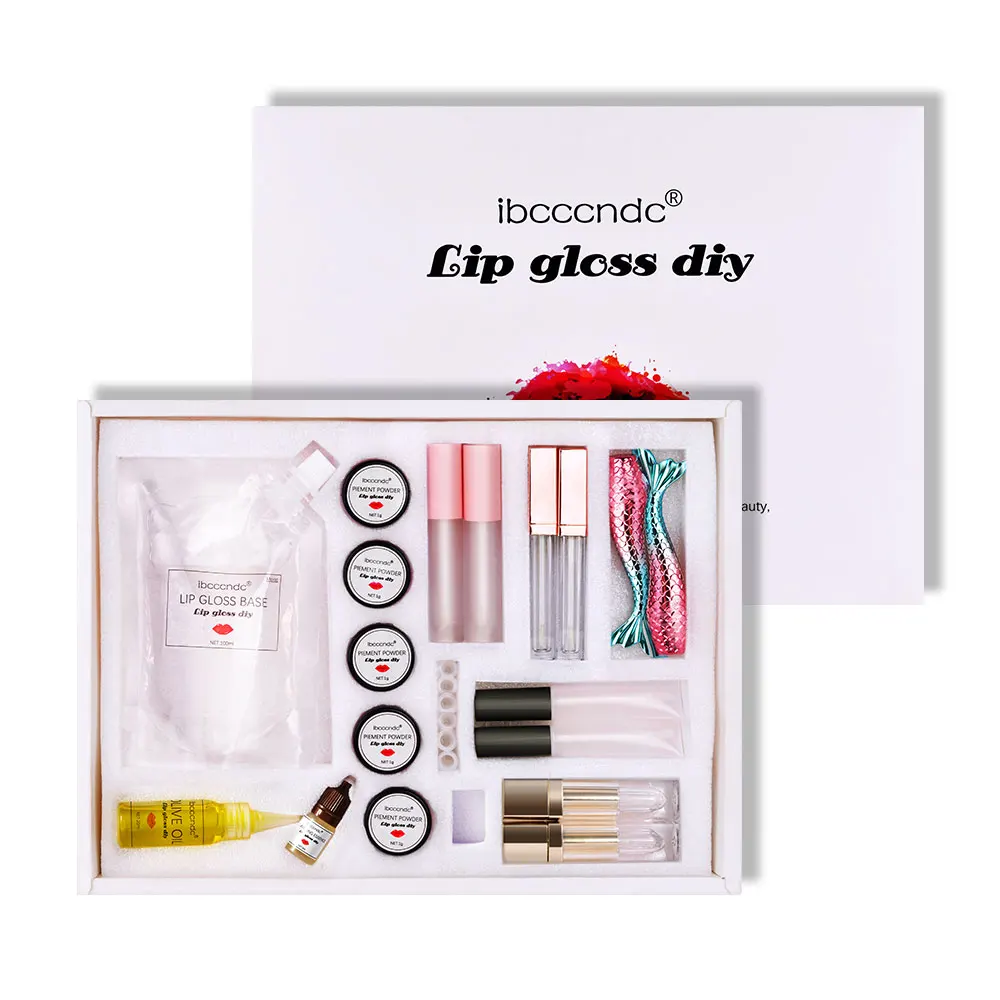 

DIY Lip Gloss Material Moisturizing Lipgloss Base Gel Pigment Powder Olive Oil Flavor Essence Handmade Makeup Kit