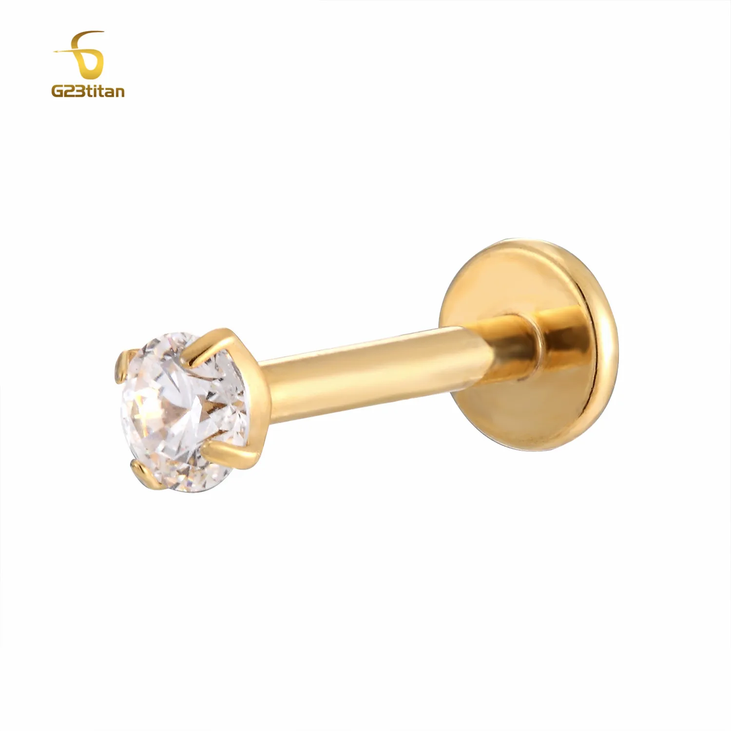 

G23titan Labret Studs Lip Piercings Ring 3mm Zirco Internally Threaded Ear Tragus Helix Lips Piercing Earrings Punk Body Jewelry