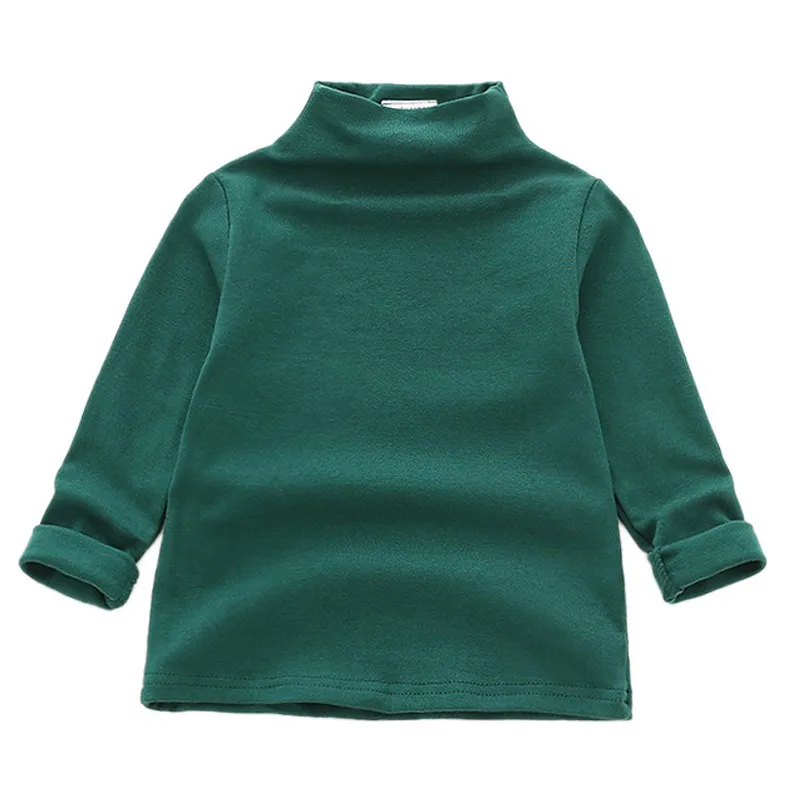 

Children Girls Fashion Casual All-match Solid Color Long Sleeves Turtleneck Cotton Bottoming Shirt Fashion Girls Shirt