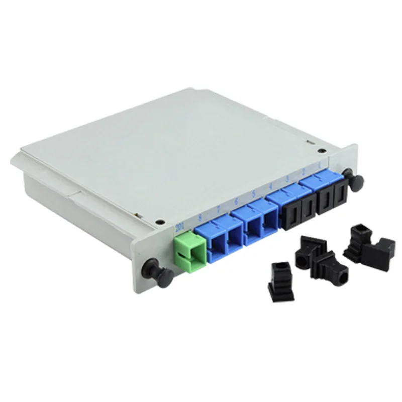 PLC 1x8 Cassette Insertion Type SC APC UPC Fiber Optic Splitter Optic FTTH Splitter Box Free Shipping