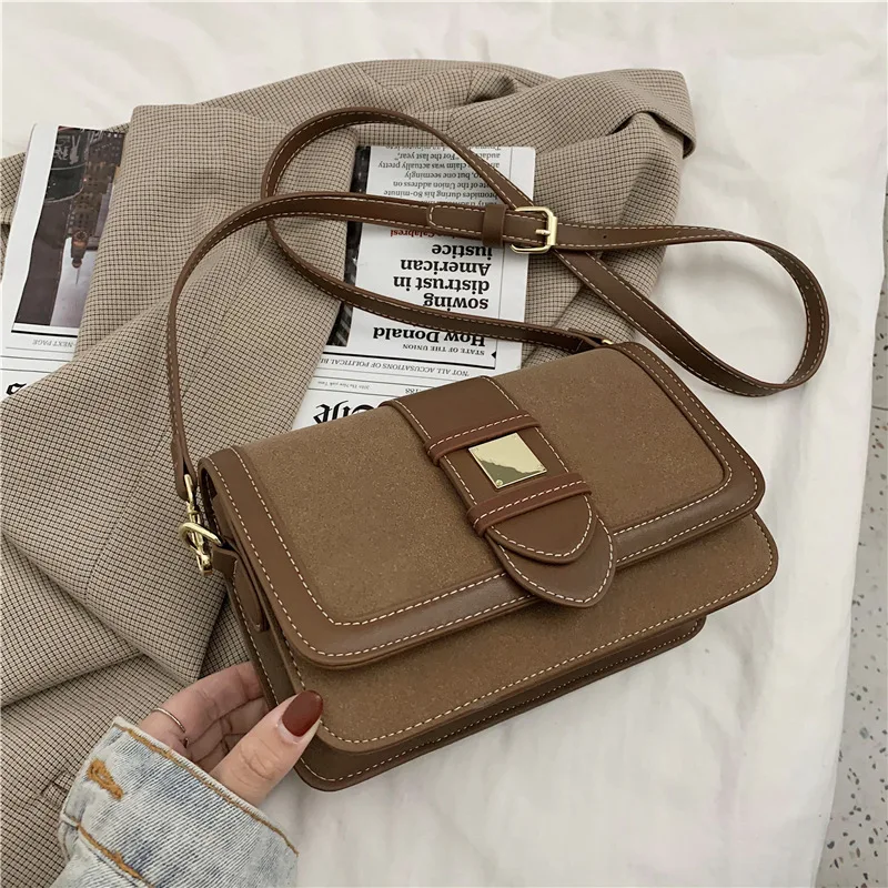 

Elegant Matte Leather For Autumn And Winter Flap Women Shoulder Bag Delicate Hasp Concise Style Temperament Joker New Girl Bag