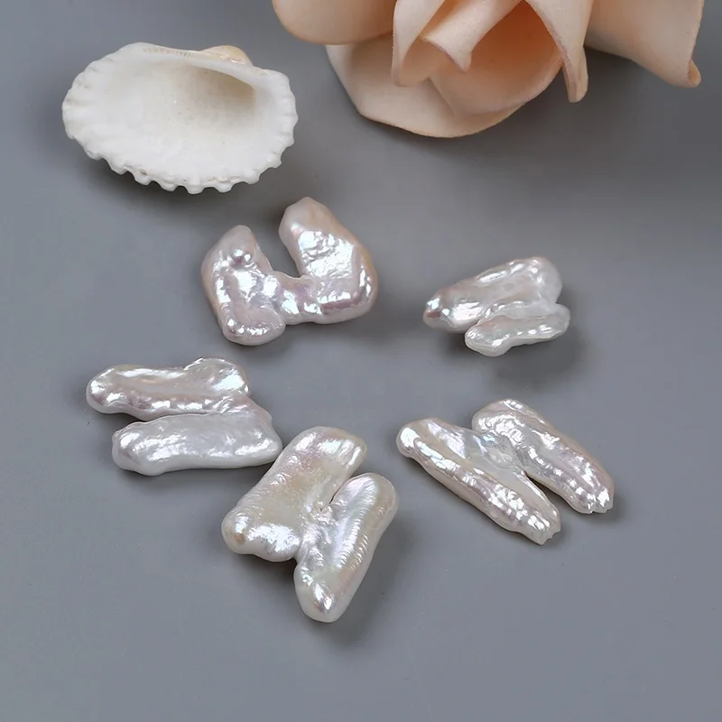 Жемчуг пресноводный неправильной формы натуральный белый без отверстий для