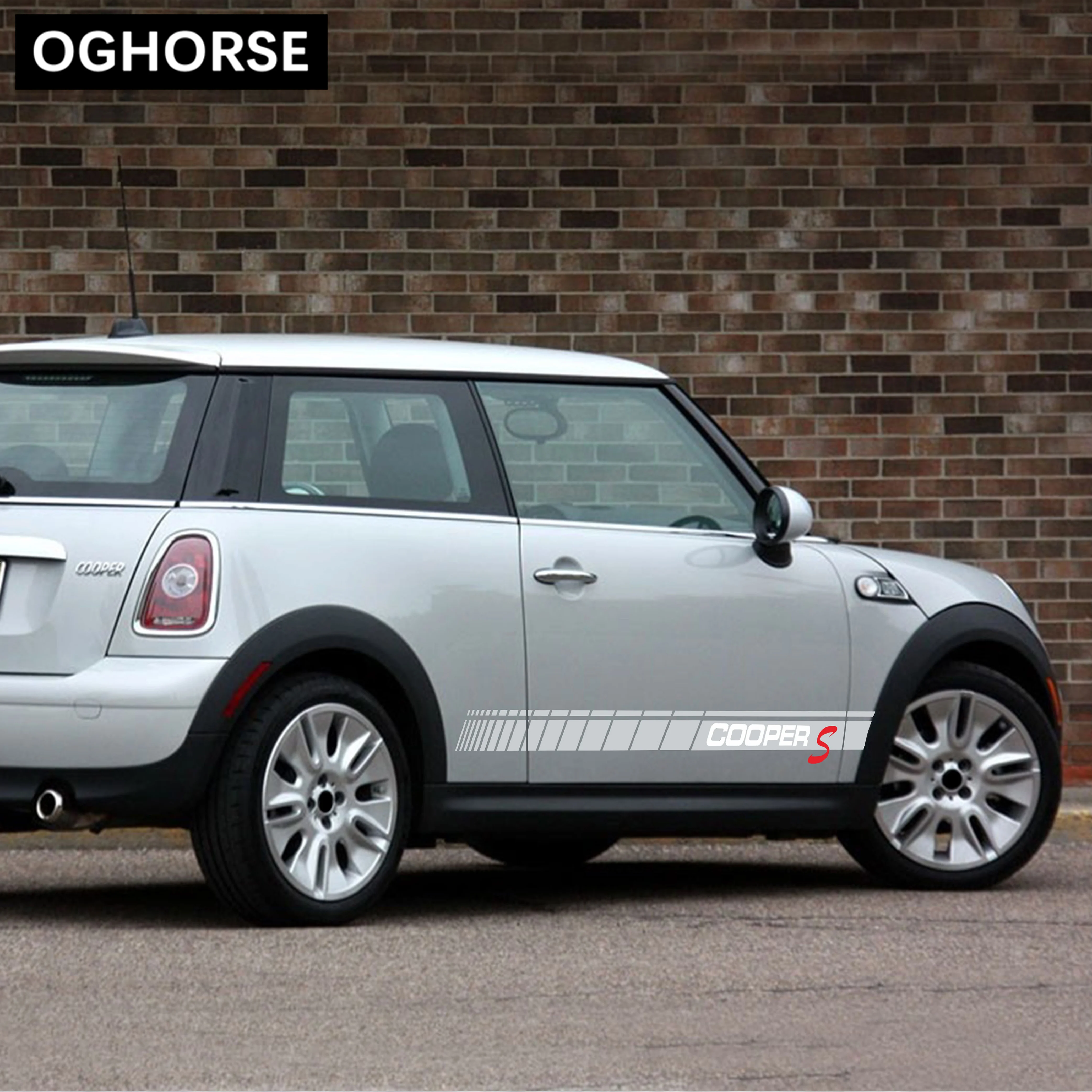 Автомобиль Стайлинг двери боковые стеллажи полосы наклейка кузова для MINI Cooper S R50