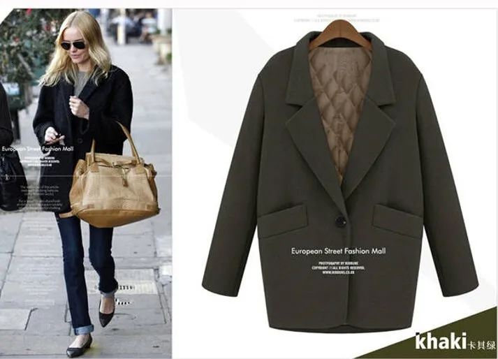 Manteau femme Европейский Осень Зима Женское негабаритное стеганое шерстяное пальто простая Верхняя одежда casaco feminino пальто