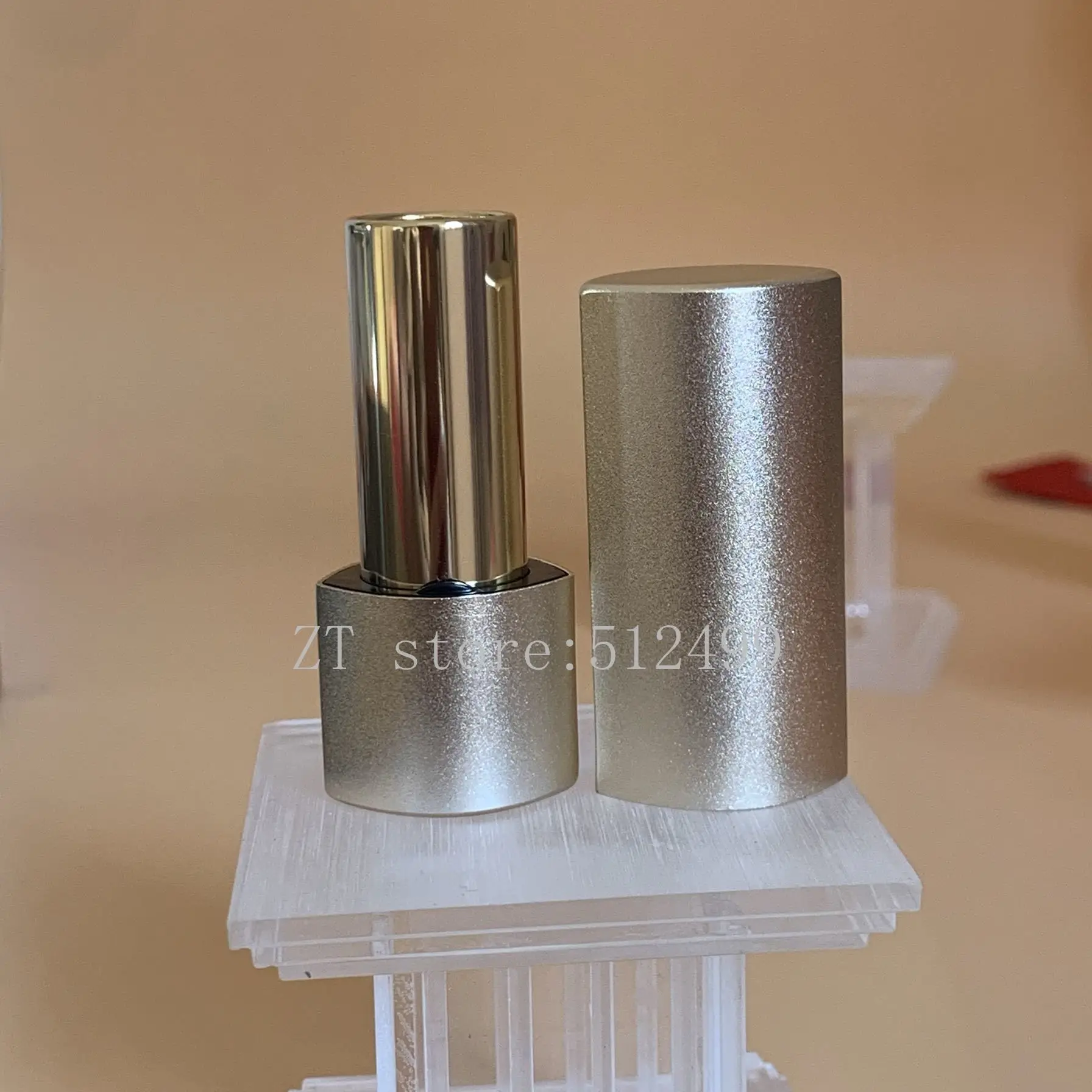 

12.1mm 5/10/15pcs All Aluminum Magnetic Buckle Matte Red Gold Square Empty Lipstick Tube Lip Balm Container Lipstick Shell