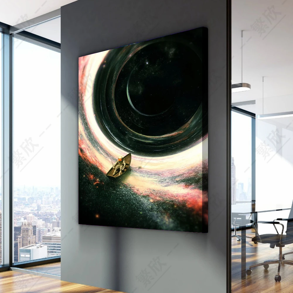 

Home Decor Simple Universe Astronauts Galaxy Black Hole Art Creative Hanging Painting Poster Wall For Home Canvas Painting