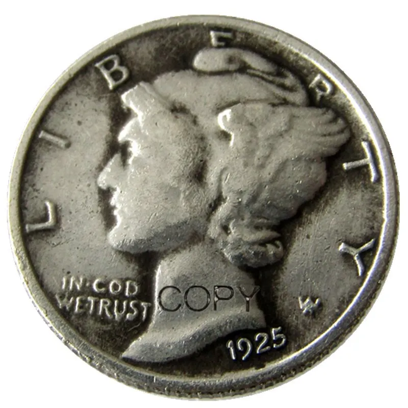 

США Меркурий Дим 1925 ОСЧС посеребренные копии монет