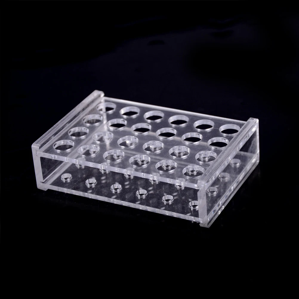 

Plastic 24 Holes 1.5ml Clear Centrifugal Test Tube Test Tubing Rack Holder 11mm Dia School Supply Lab Equipment 10.6x7x3cm