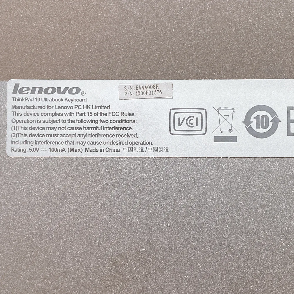 

KR keyboa Lenovo ThinkPad 10 Teclado PN 4X30F31576