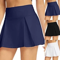 women tennis skirts inner shorts elastic sports golf skorts with pockets tennis running skort skirt school uniform skirt r5