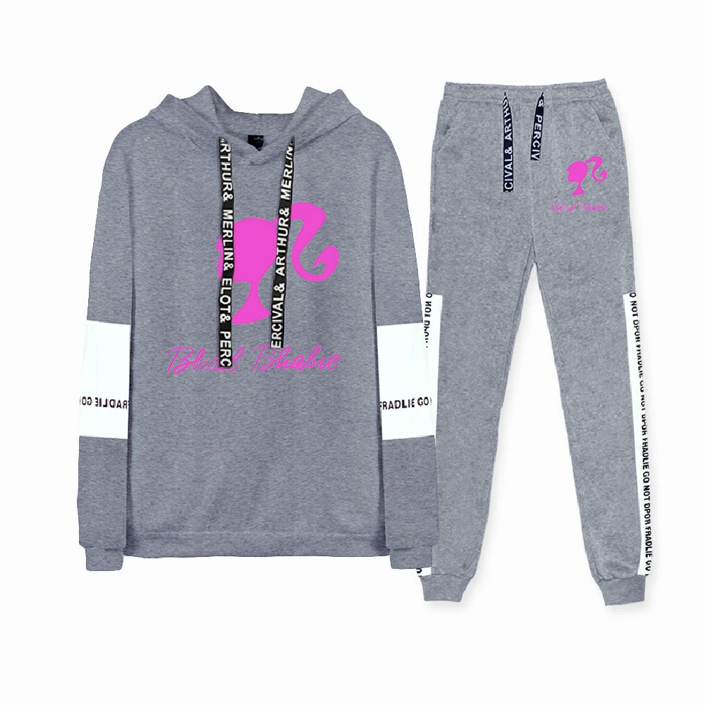 

WAWNI Bhad Bhabie Fashion Print Hoodie Sweatshirt Two Piece Set Cotton Popular Casual Pullover Pants Oversized Clothes Suit New