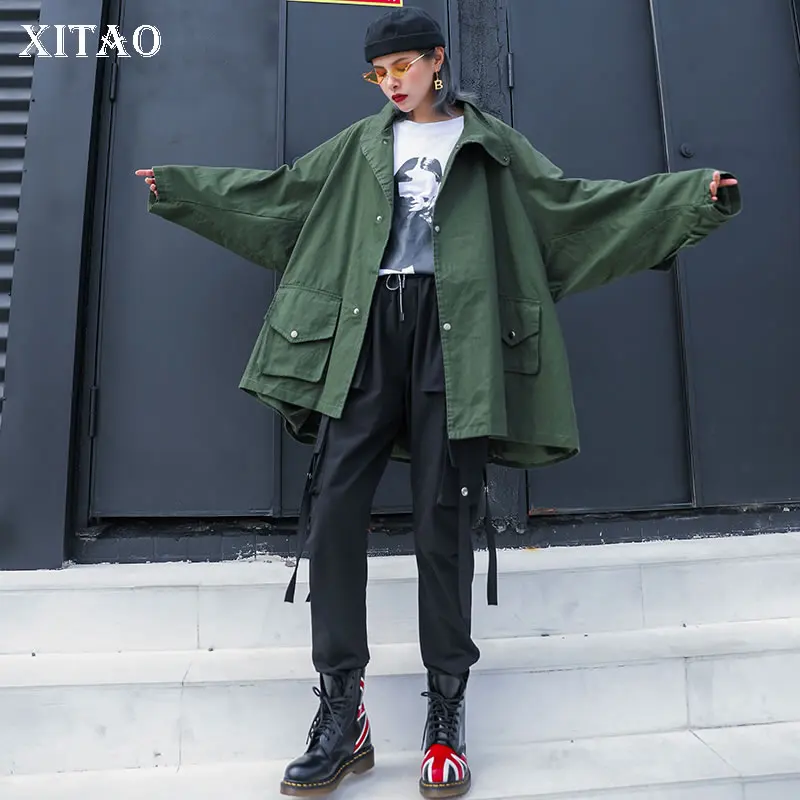 Фото Женская Асимметричная куртка XITAO свободная винтажная большого размера плюс с