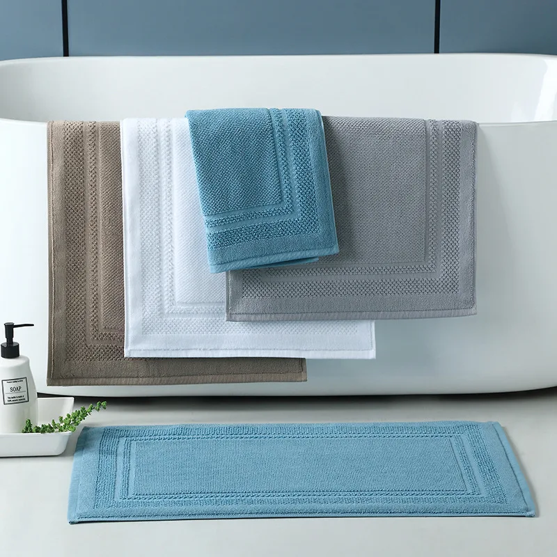 

Jacquard Cotton Floor Towel Non-slip Bathroom Floor Mat Foot Towel Bath Mats