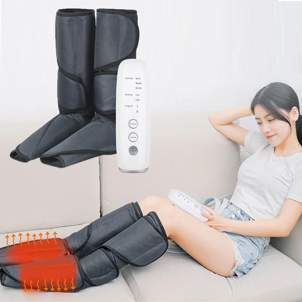 Air Compression Leg Foot Calf Massager For Circulation and Relaxation Infrared Heated Pressotherapy Relieve Muscle Fatigue