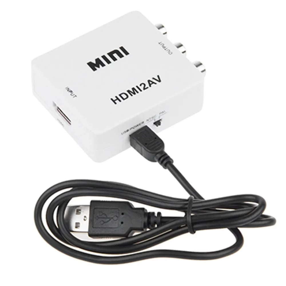2018 новое качество мини HDMI в композитный CVBS RCA AV видео конвертер адаптер коробка