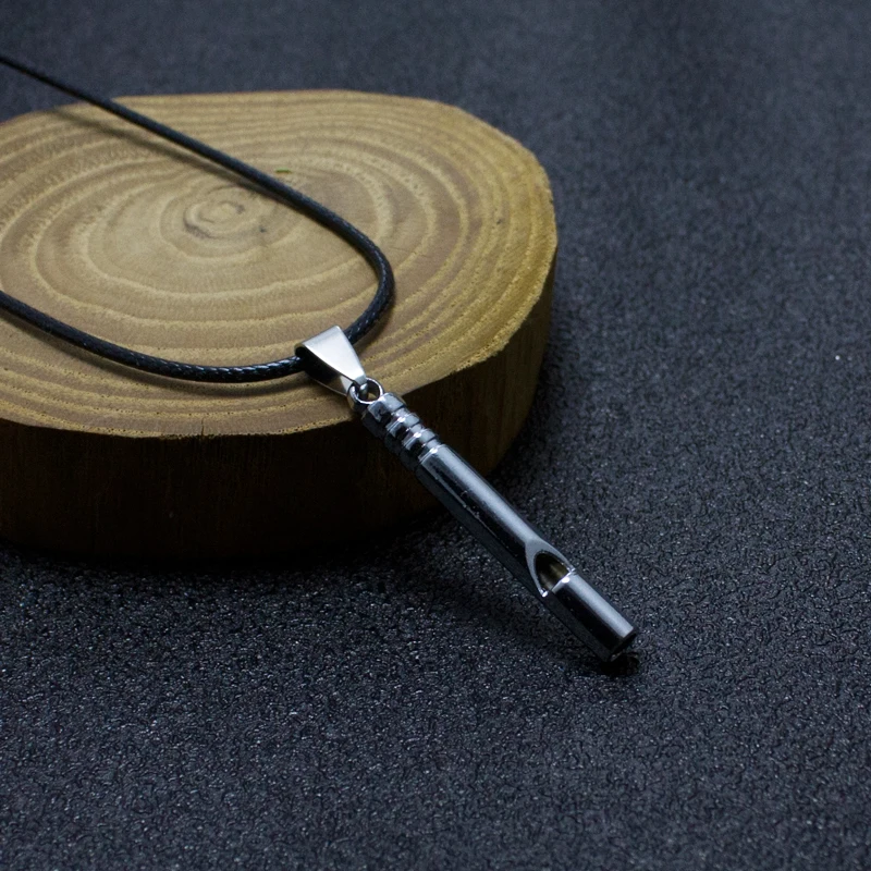 Ожерелье из кожаной веревки для мужчин колье нержавеющей стали в стиле ретро