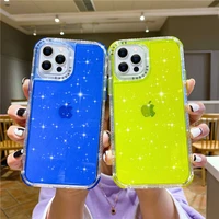 shining glitter shockproof phone case for iphone 12 13 11 pro max xr x xs max 7 8 plus 12 11 mini transparent soft back cover