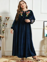 plus size velvet abaya dubai turkey islam moroc arabic muslim long dress for women robe longue femme musulmane vestido longo