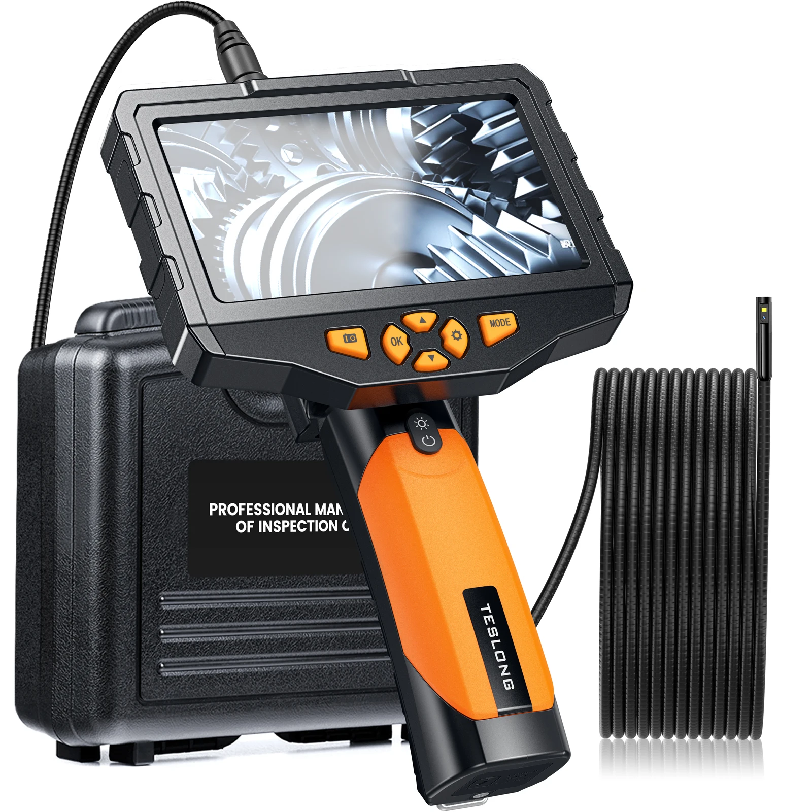 

TESLONG 8mm inspection Camera 5 inch Video borescope camera 5m Cable Industrial Endoscope Auto Diagnostic Tool