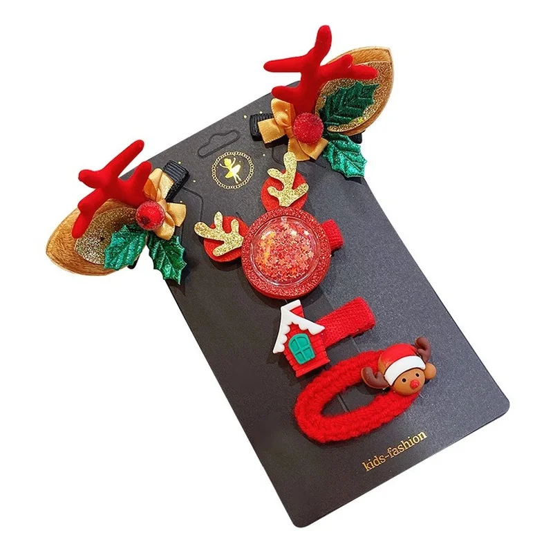 Рождественская Подарочная коробка Милая Детская повязка на голову с оленьими