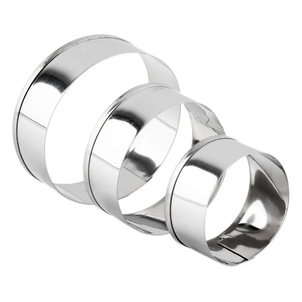 3 шт. регулируемый круглый мусс для печенья из нержавеющей стали кольцо торта