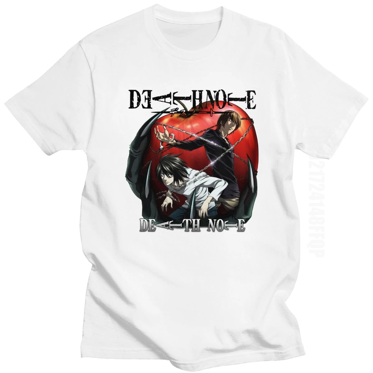 Футболка мужская хлопковая с круглым вырезом и принтом тетрадь смерти | Мужская