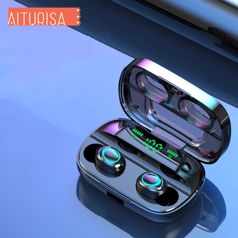 Новые беспроводные наушники-вкладыши для спорта, Bluetooth 5,0, сенсорные наушники, встроенный микрофон, звонок с зарядным устройством 3000 мАч для samsung
