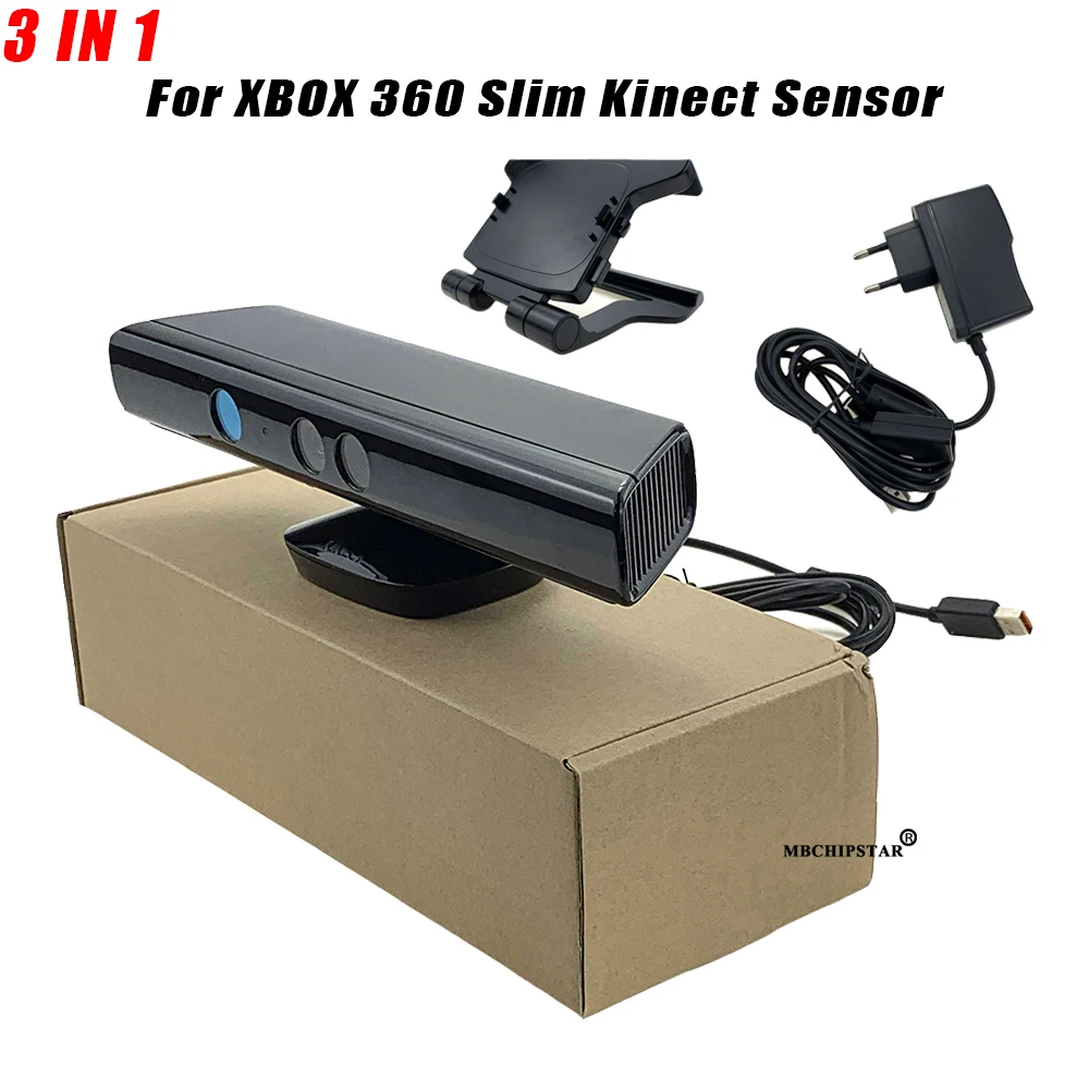 

Оригинальный Новый Kinect для XBOX 360, камера с датчиком, тонкий Kinect для xbox 360, запасные части с подставкой, держателем, Европейским адаптером пере...