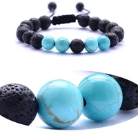wiw 8mm lava stone adjustab hand knitting aromatherapy essential oil diffuser jewelry women bracelet jewelry