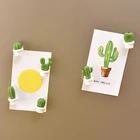 6 шт.компл. 3D милая доска с изображением кактуса растения и напоминания для кухонного холодильника Магнитная кнопка фотоаксессуары