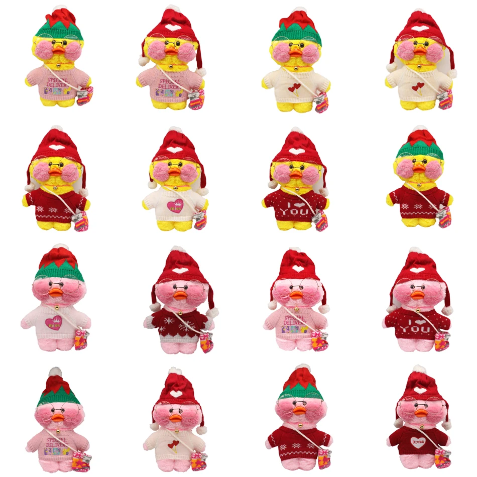 

New Year Gift Cartoon LaLafanfan Cafe Duck Plush Toy Stuffed Soft Kawaii Duck Doll Animal Pillow Birthday Gift for Kids Children