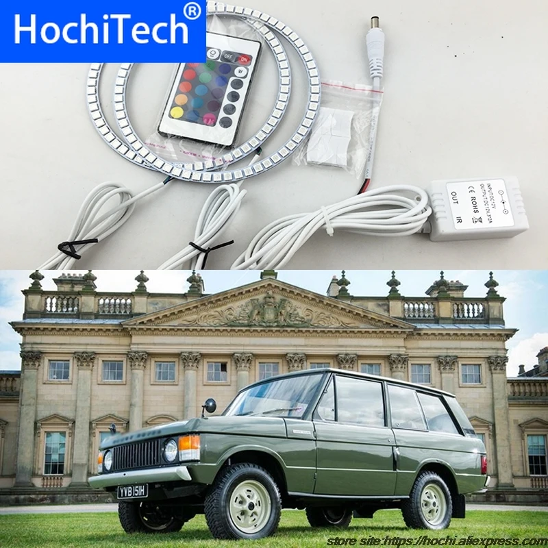 Для Land Rover Range 1987 1988 1989 1990 91 92 93 1994 светодиодный периметр фар колец halo многоцветный