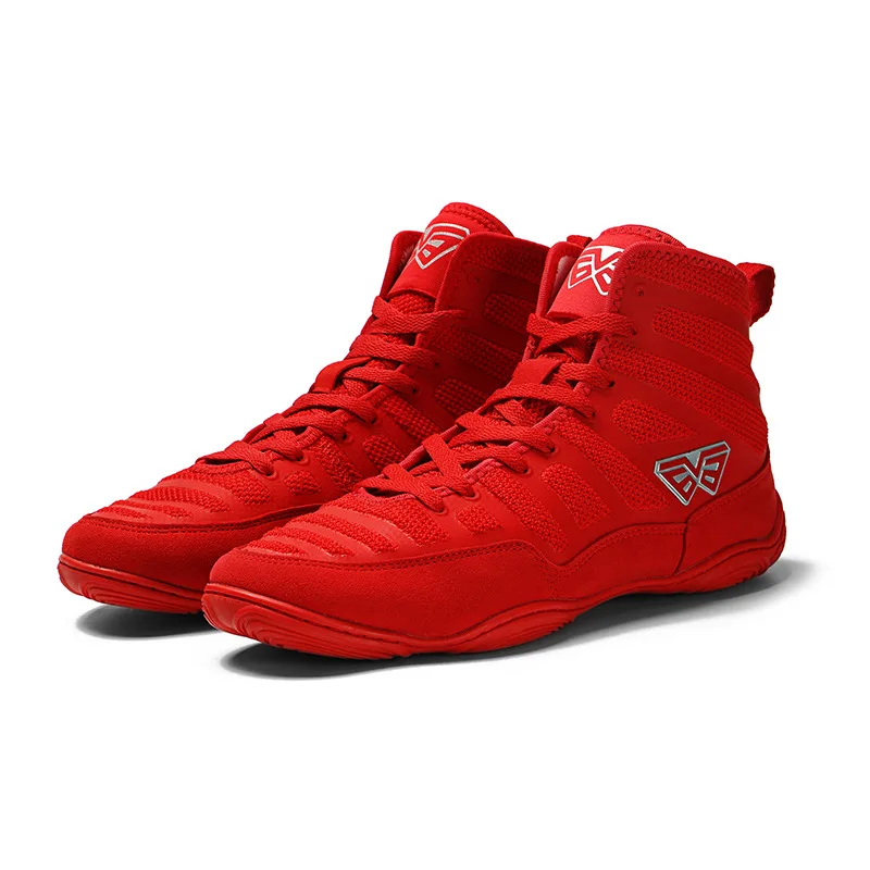 

USHINE Professional Wrestling Shoes For Men Tendon Training Shoes At The End Leather Sneakers Non-slip Boxing Shoes